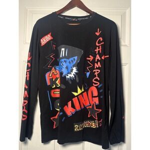 AKOO Hustle Limited Edition Mens Black Graphic Long Sleeve T-Shirt King Size L